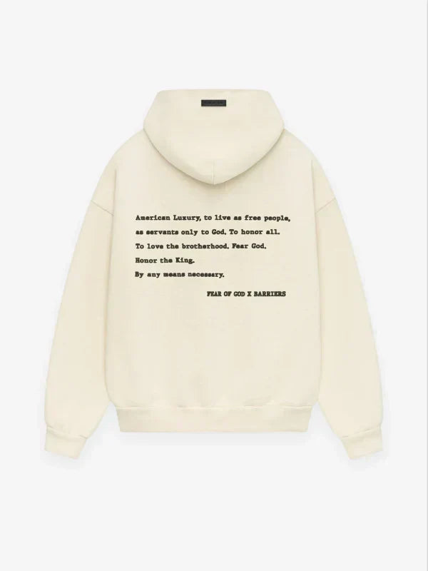 100 years of Malcolm X Barriers x Fear Of God Hoodie Cream