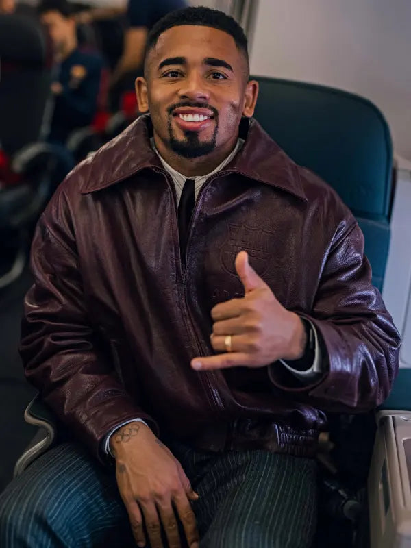 AMIRI Barca Burgundy Leather Jacket