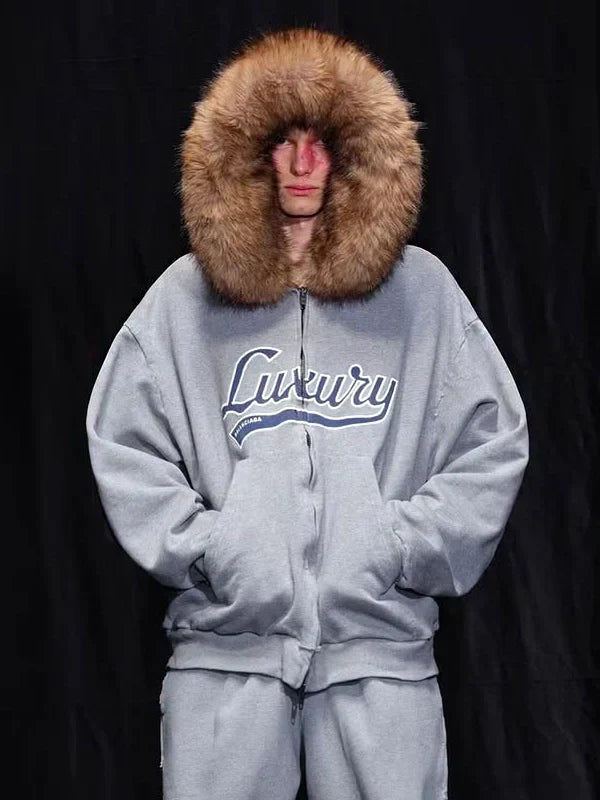 Balenciaga Fur Lined Luxury Hoodie