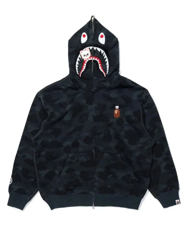 Bape Stray Kids Zip-Up Hoodie Black