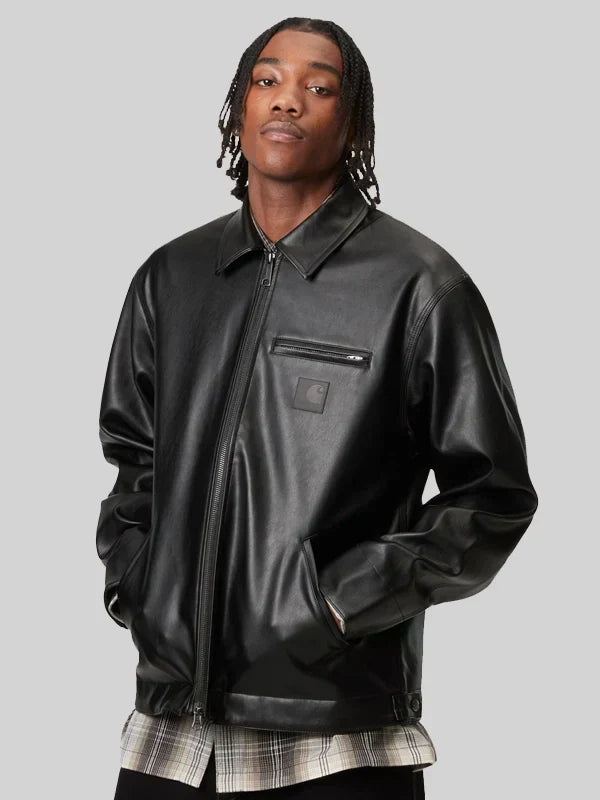 Carhartt Detroit Black Leather Jacket