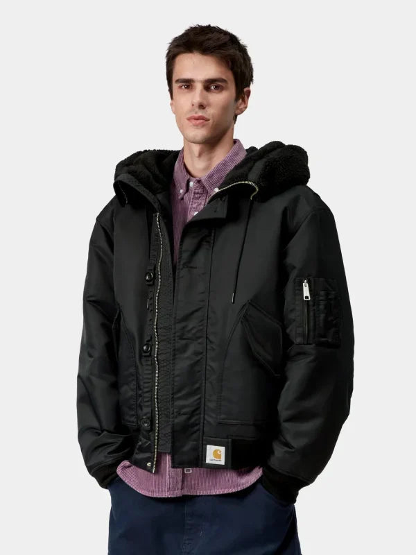Carhartt Hooded Oltera Brown Bomber Jacket