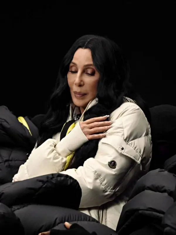 Cher Moncler White Puffer Jacket