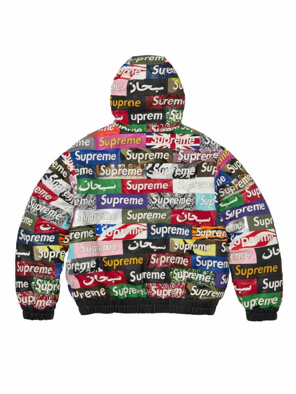 EsDeeKid Supreme x Jeff Hamilton Box Logo Applique Hooded Leather Jacket