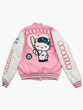 Hello Kitty Mariners Pink Reversible Varsity Jacket