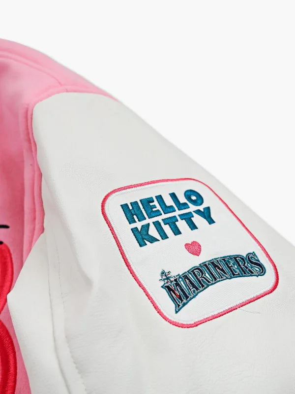 Hello Kitty Mariners Pink Varsity Jacket Reversible