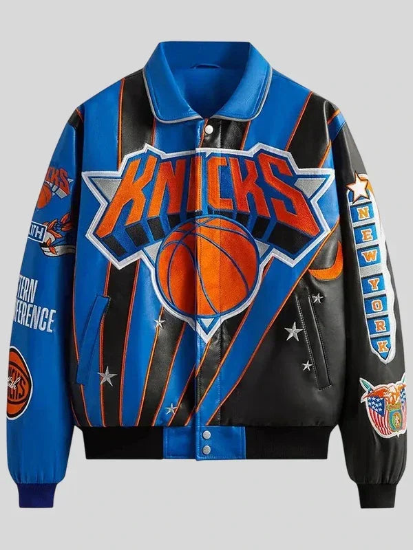 Kith Jeff Hamilton New York Knicks Leather Varsity Jacket
