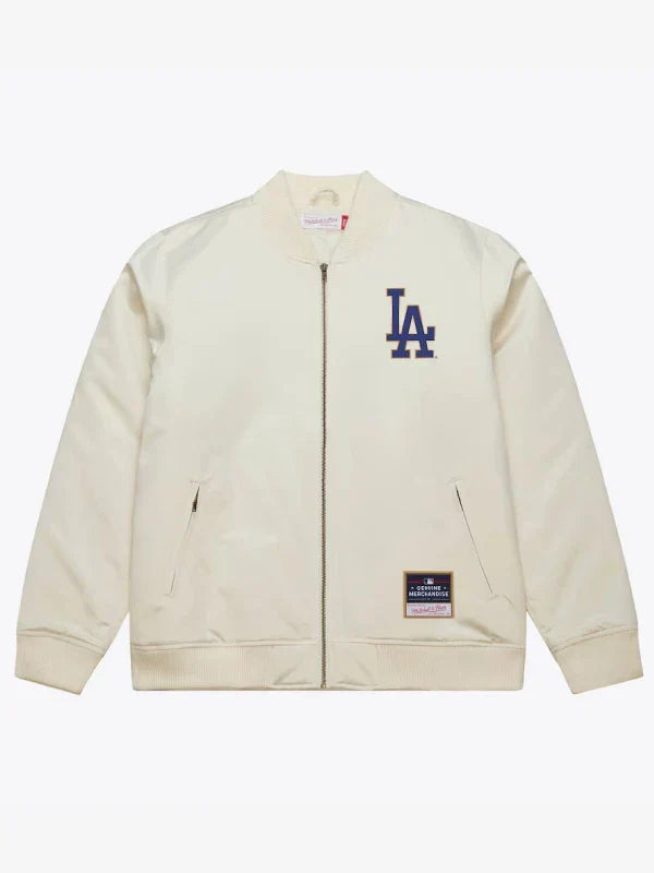 Los Angeles Dodgers 2025 World Series Champions Bomber Jacket Cream