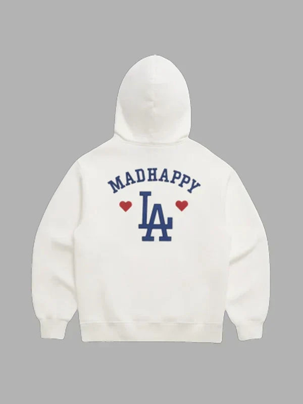 Madhappy Dodgers Heart Hoodie White