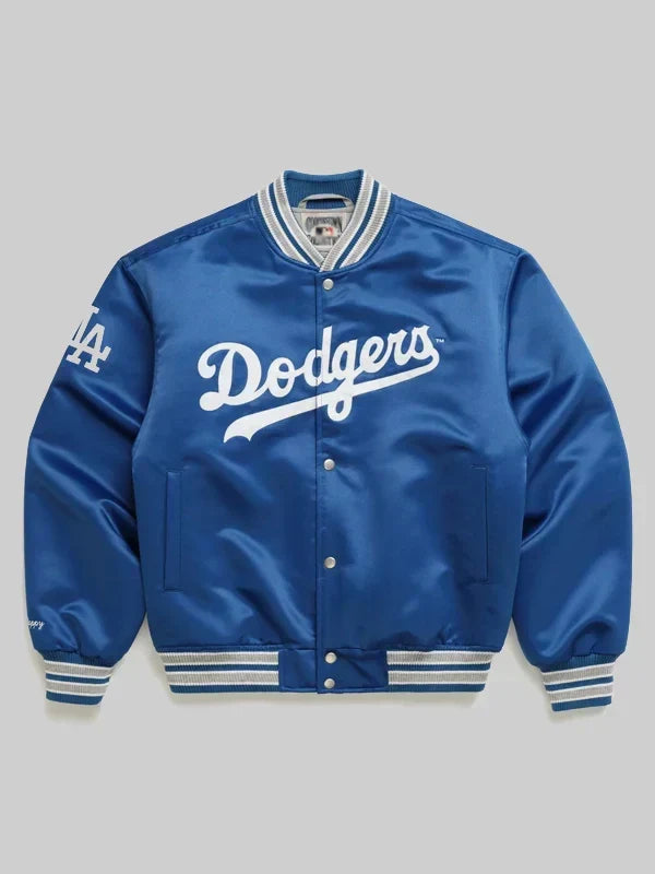 Madhappy Dodgers Satin Baseball Jacket Blue