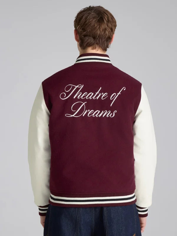 Manchester United Theatre of Dreams Varsity Jacket Burgundy