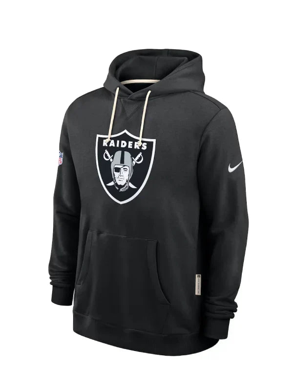 Men_s Las Vegas Raiders Nike Black Sideline Standard Issue Initial Home Dri-FIT Hoodie