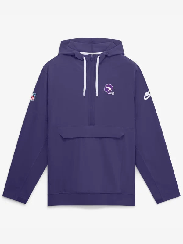 Men_s Nike Purple Minnesota Vikings Sideline Broken Rules Alternate Anorak Half-Zip Hooded Jacket