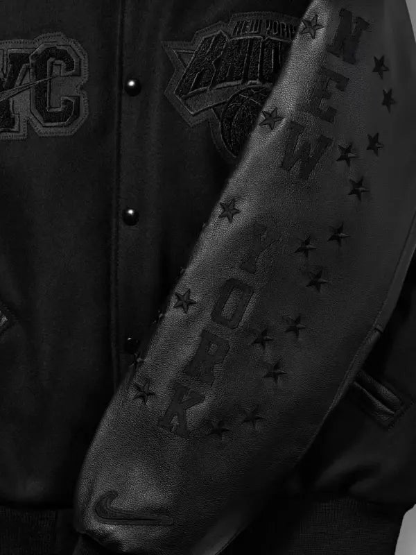 New York Knicks Nike Black Champions Varsity Jacket