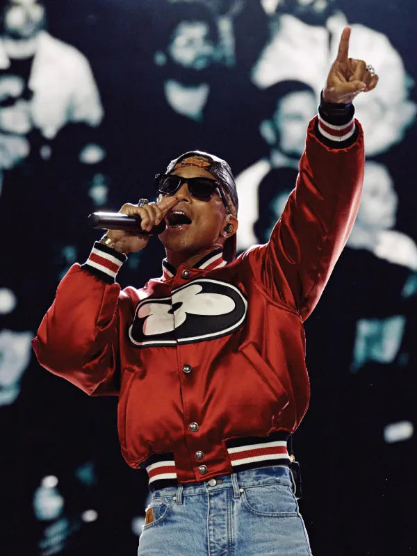 Pharrell Williams Louis Vuitton Red Varsity Jacket