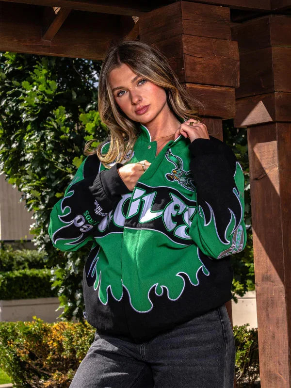 Philadelphia Eagles Kelly Green Racing Jacket