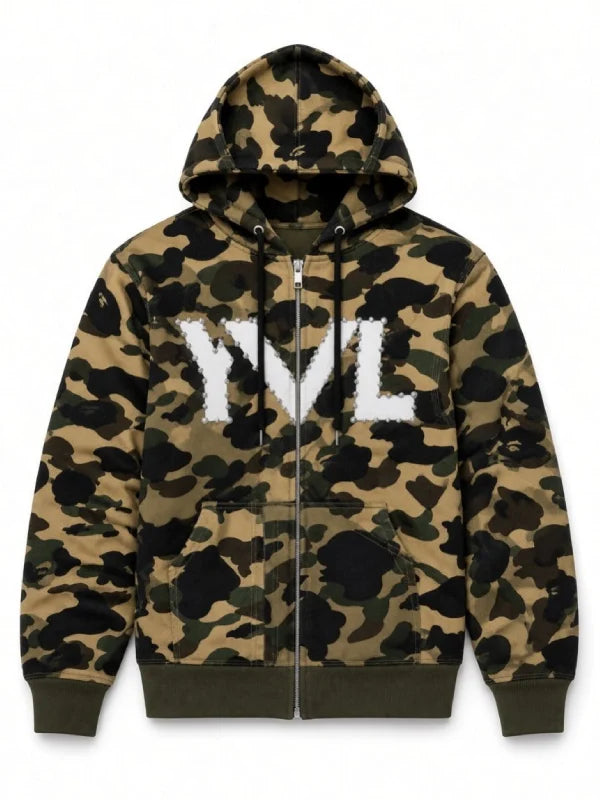 Playboi Carti YVL Bape Camo Zip-Up Hoodie