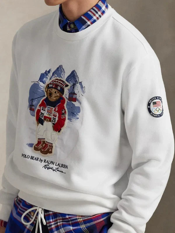 Polo Ralph Lauren Team USA Polo Bear 2026 Winter Olympics Sweatshirt White