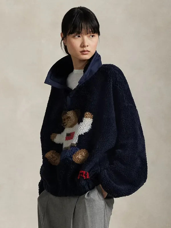 Polo Ralph Lauren bear fleece mockneck sweatshirt