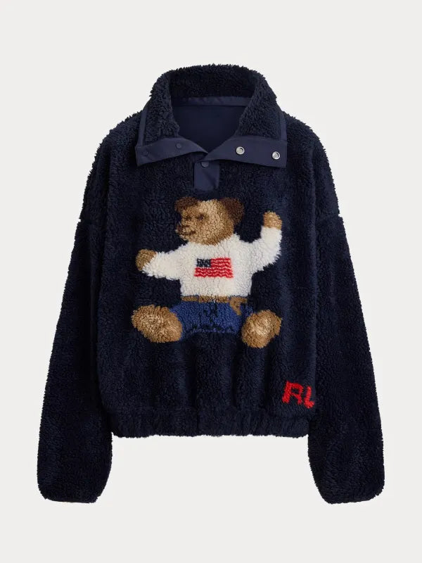 Ralph Lauren Polo Bear High Pile Fleece Mockneck Sweatshirt