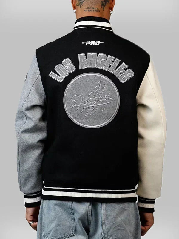 Reverse French Terry Dodgers Wool Varsity Jacket
