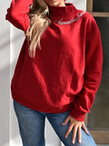 Samantha James Lucky Me Mockneck Sweatshirt Red