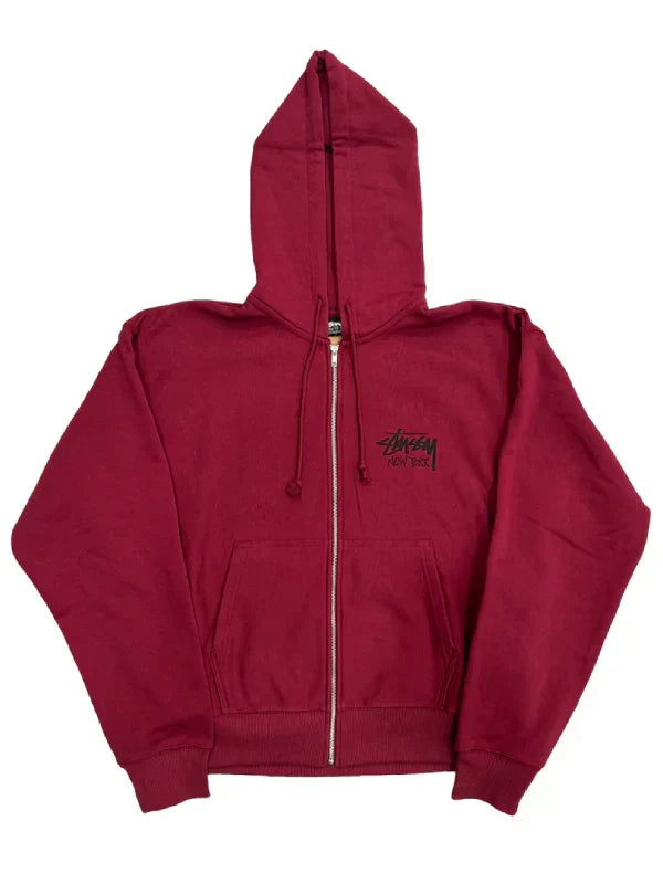 Stussy Stock New York Zip-Up Hoodie Red
