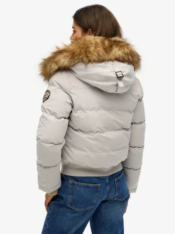 Superdry Everest Grey Hooded Bomber Jacket
