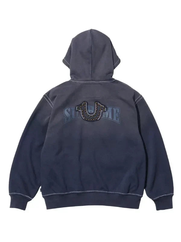 Supreme True Religion Blue Zip Up Hooded Sweatshirt