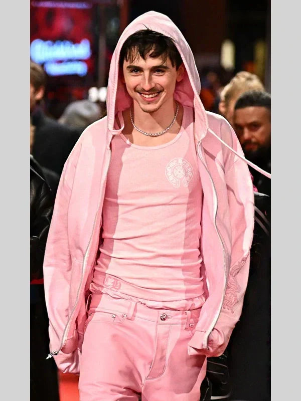 Timothee Chalamet Chrome Hearts Pink Hoodie