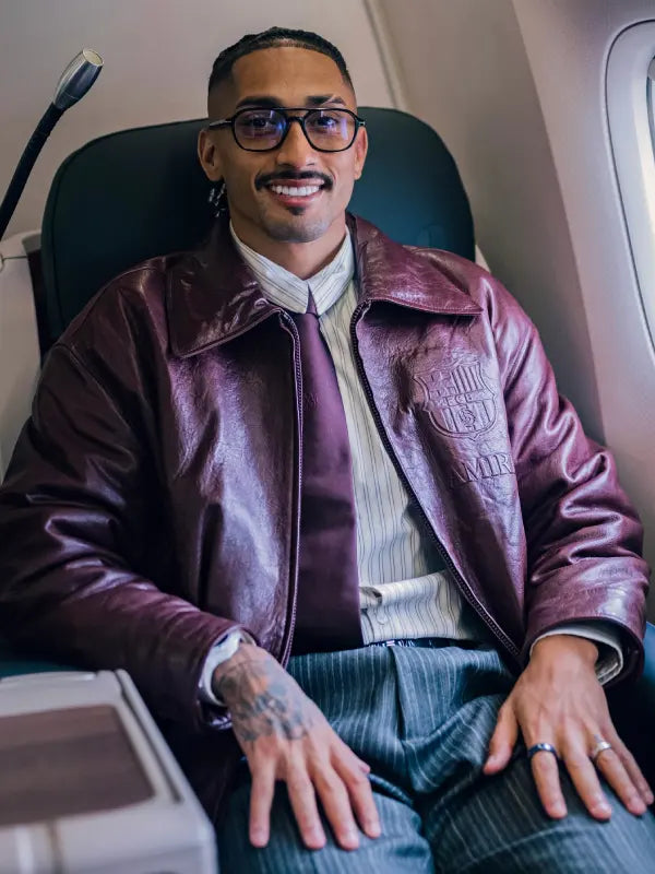amiri x barcelona burgundy jacket