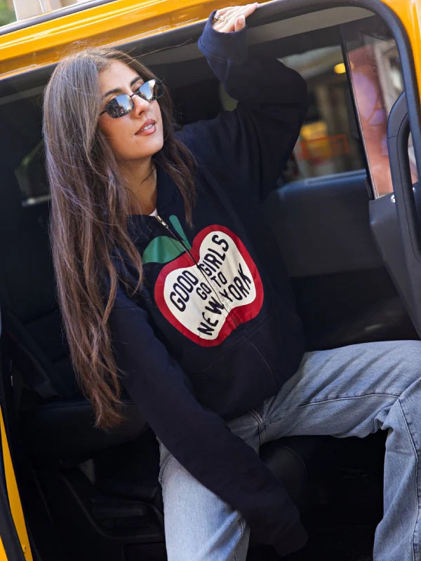 good girls go to nyc zip-up hoodie