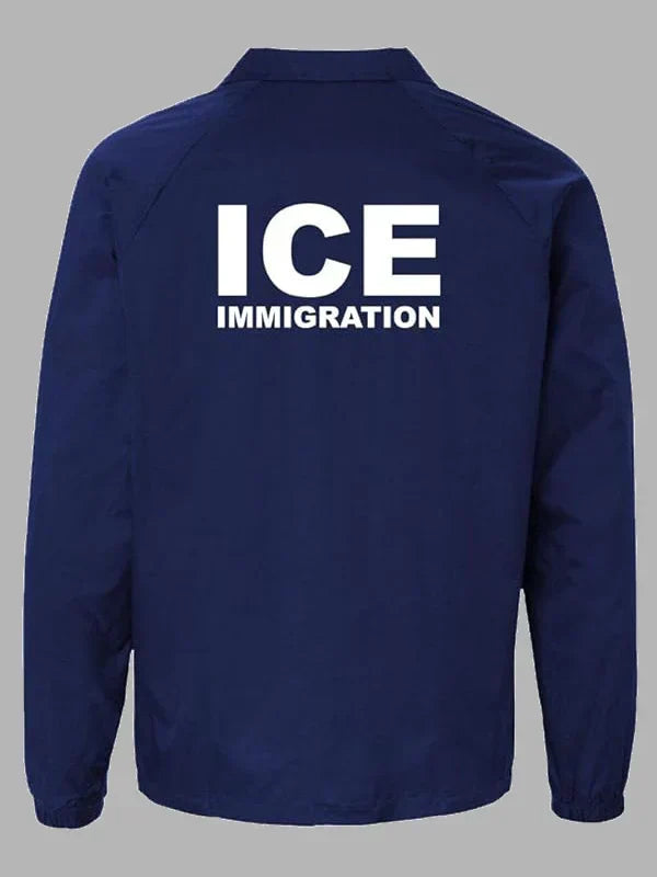 ice immigration jacket blue