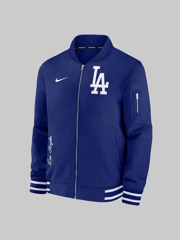 nike dodgers jacket blue